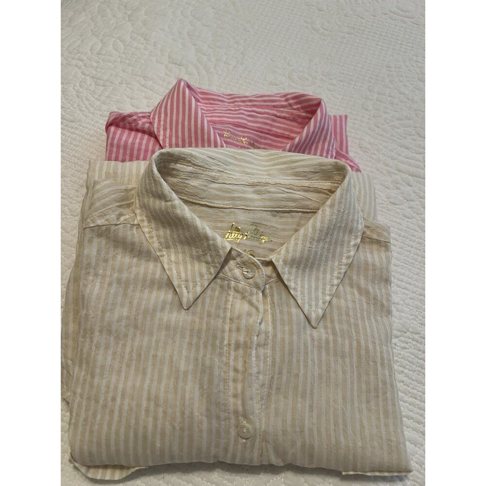 2 Lilly Pulitzer Womens Sz XS Lightweight Button Up Blouses